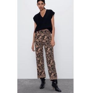 Zara jacquard thick knit pants